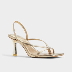 Riva Gold Women's Strappy sandals - Sling back heeled sandal, Stiletto heel | Aldo outlet