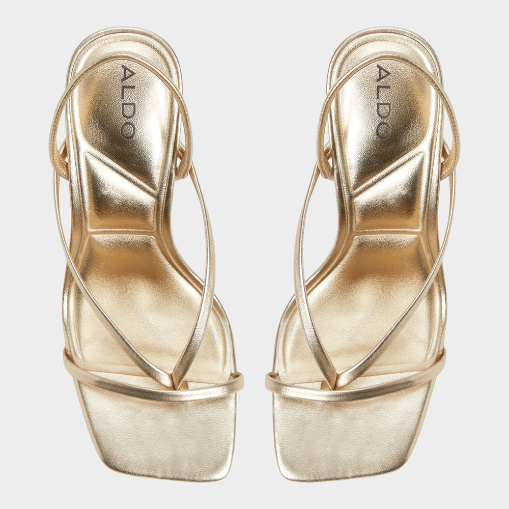 Riva Gold Women's Strappy sandals - Sling back heeled sandal, Stiletto heel | Aldo outlet