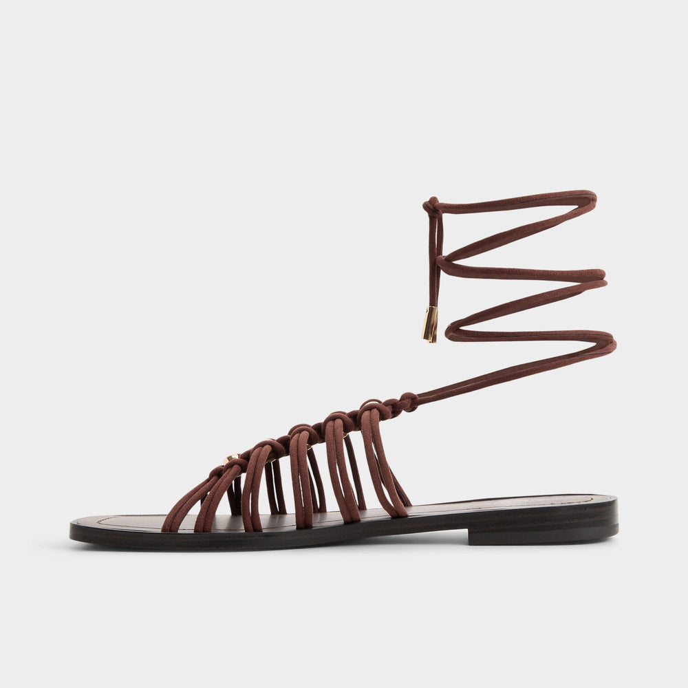 Unoma in Dark Brown - Strappy flat sandal | Aldo on sale