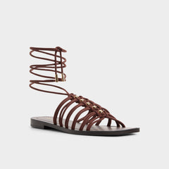 Unoma in Dark Brown - Strappy flat sandal | Aldo on sale