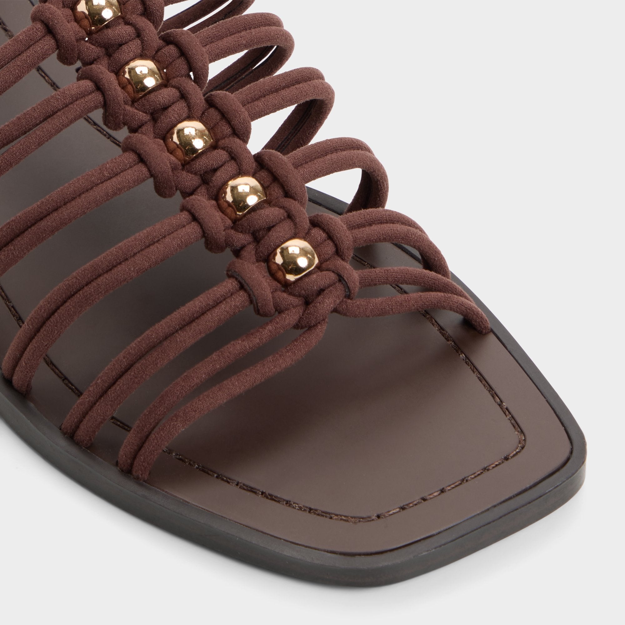 Unoma in Dark Brown - Strappy flat sandal | Aldo on sale