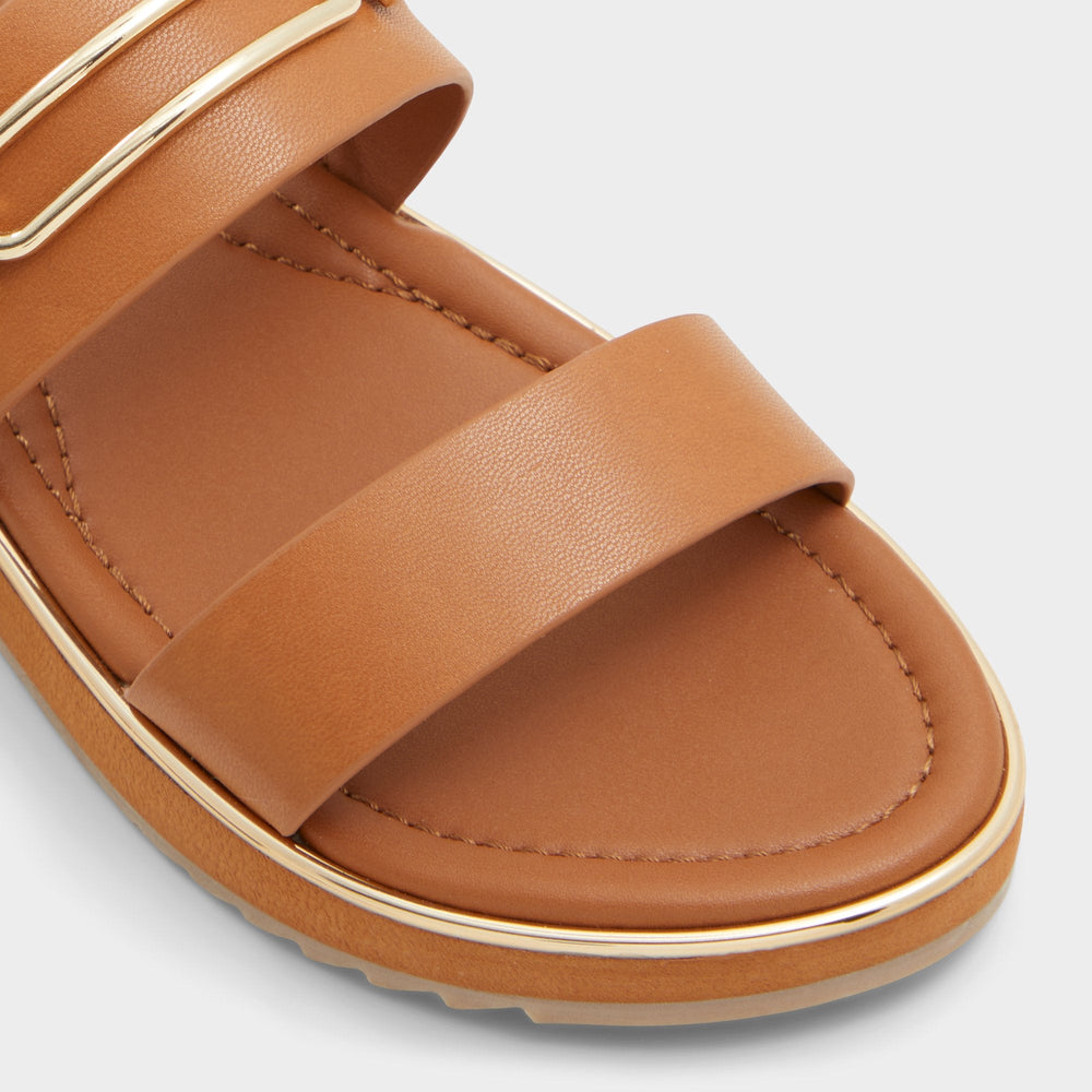 Lagoon Other Brown Women's Flats - Strappy flat sandal, Footbed sandal | Aldo discount