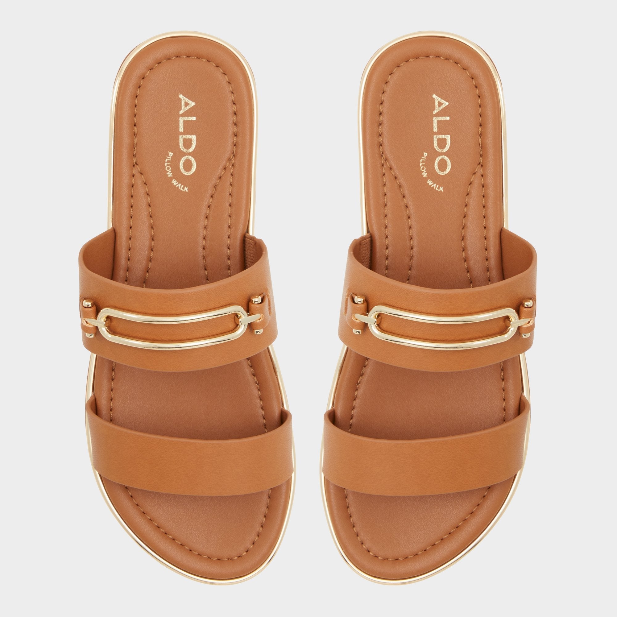 Lagoon Other Brown Women's Flats - Strappy flat sandal, Footbed sandal | Aldo discount
