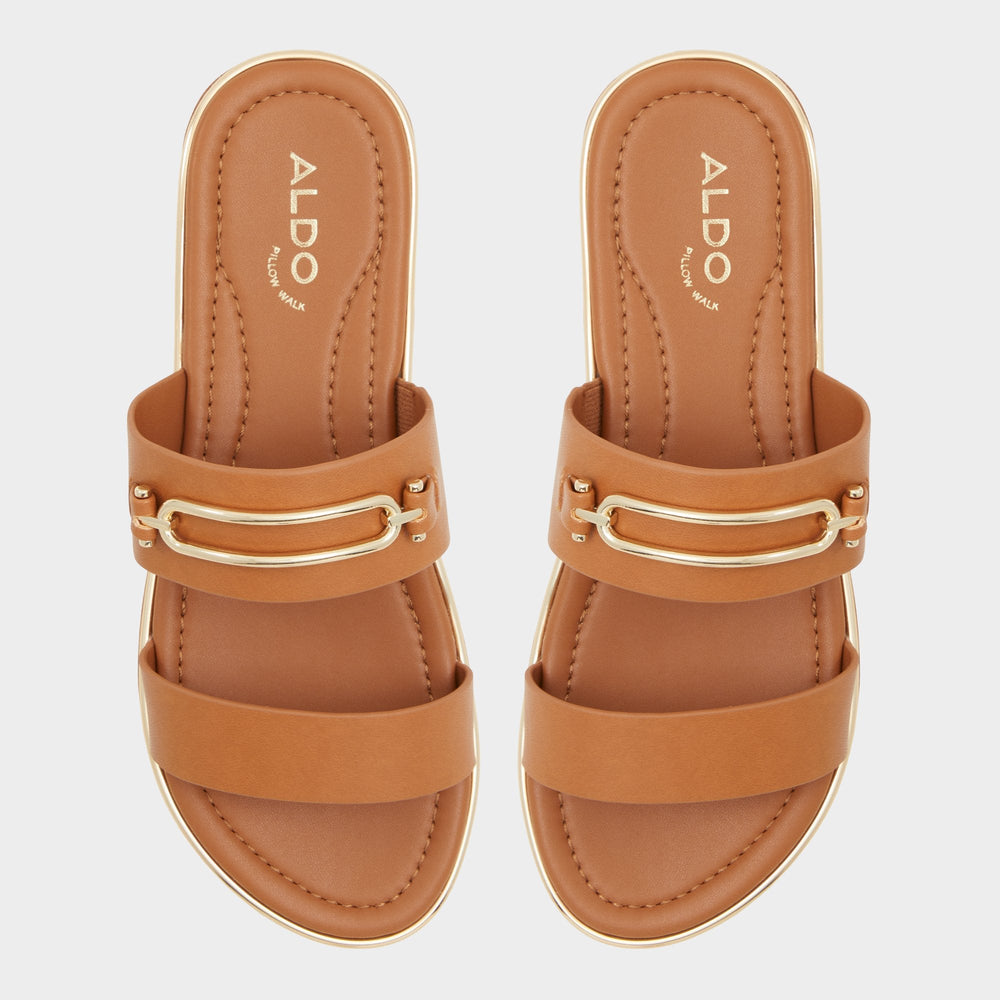 Lagoon Other Brown Women's Flats - Strappy flat sandal, Footbed sandal | Aldo discount
