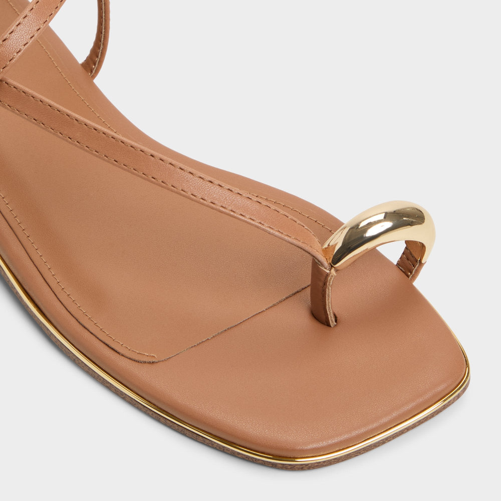 Jomalina Medium Brown Women's Flats - Strappy flat sandal | Aldo discount