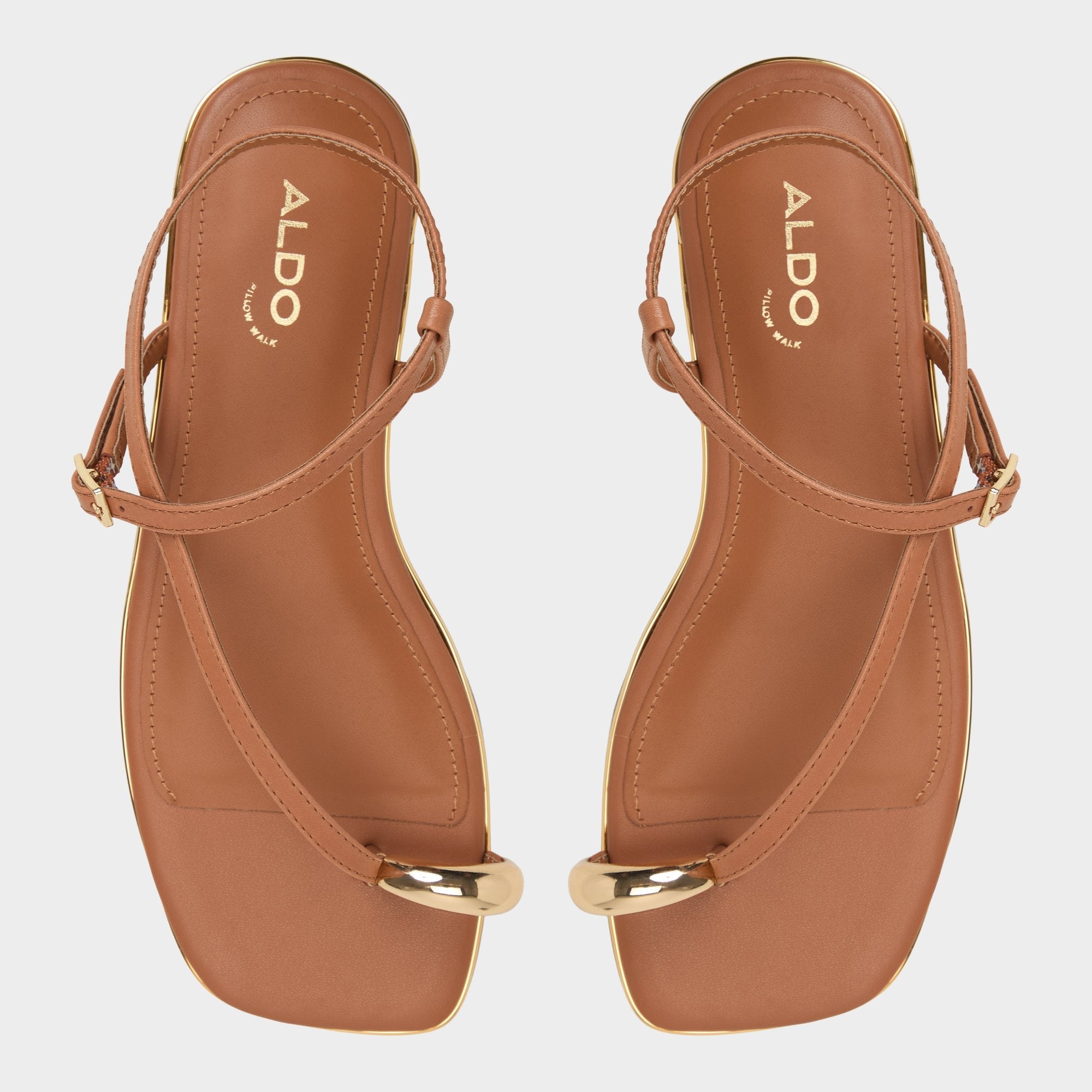 Jomalina Medium Brown Women's Flats - Strappy flat sandal | Aldo discount