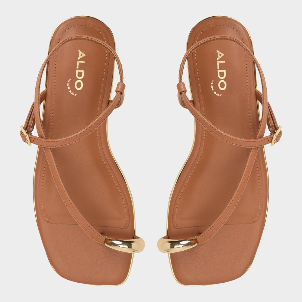 Jomalina Medium Brown Women's Flats - Strappy flat sandal | Aldo discount