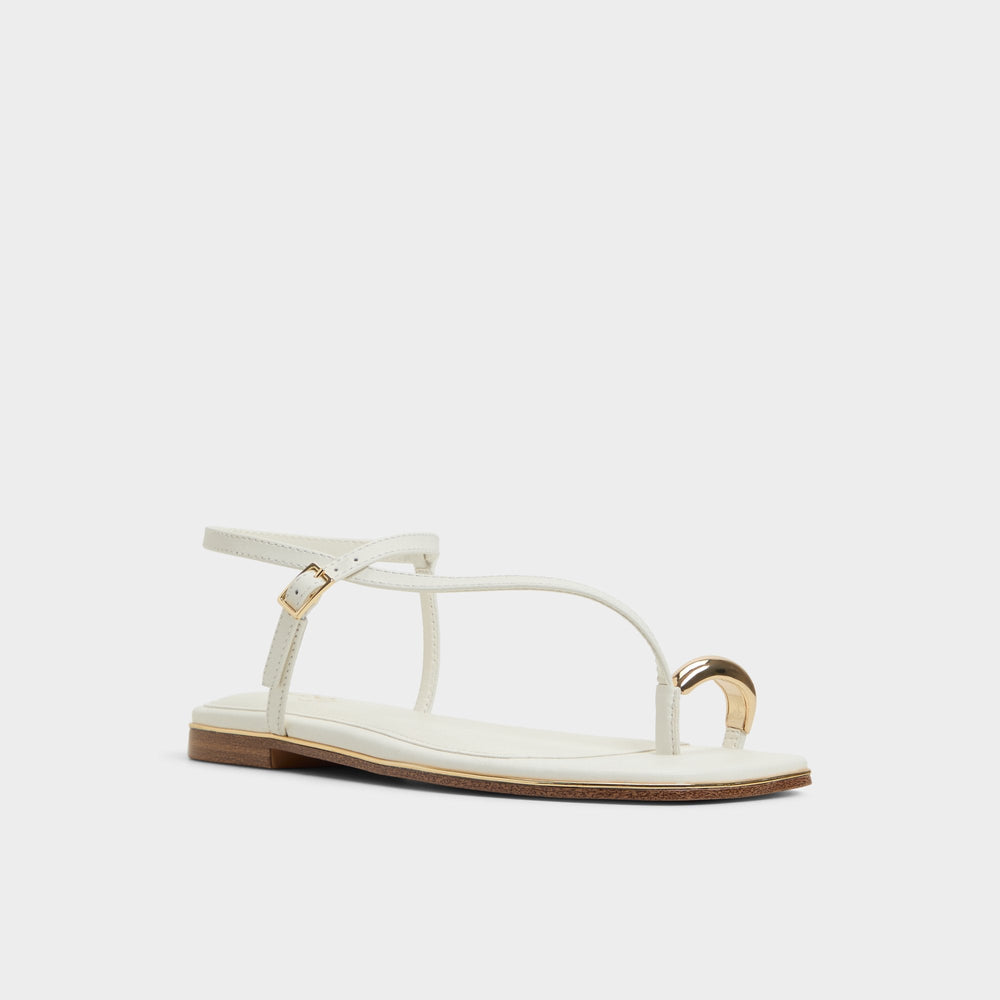 Jomalina White Women's Flats - Strappy flat sandal | Aldo for sale