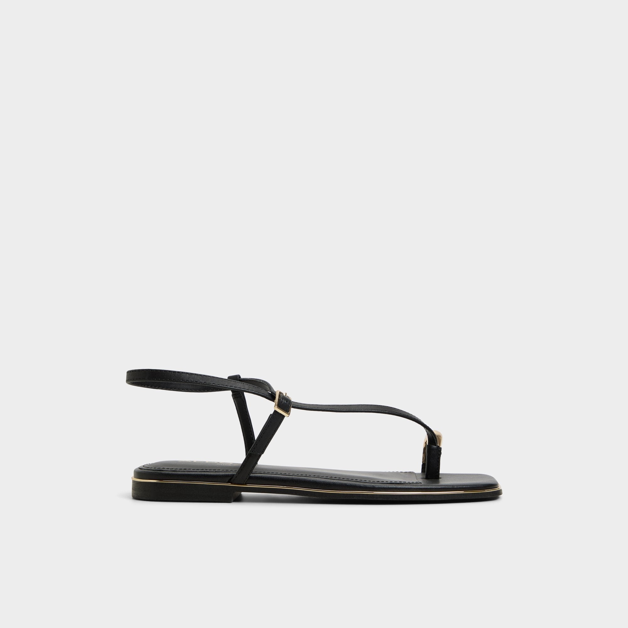 Jomalina Black Women's Flats - Strappy flat sandal | Aldo sale