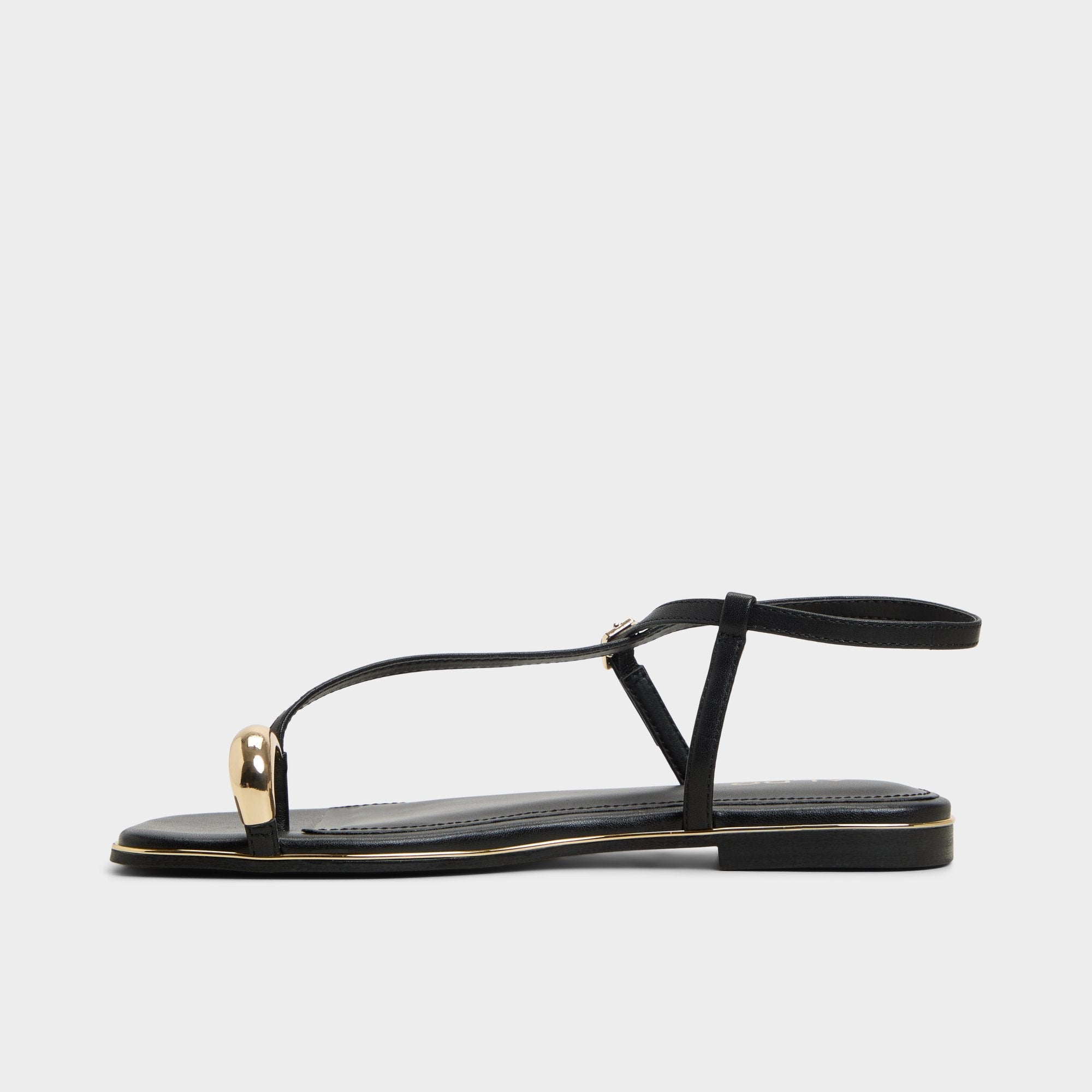 Jomalina Black Women's Flats - Strappy flat sandal | Aldo sale