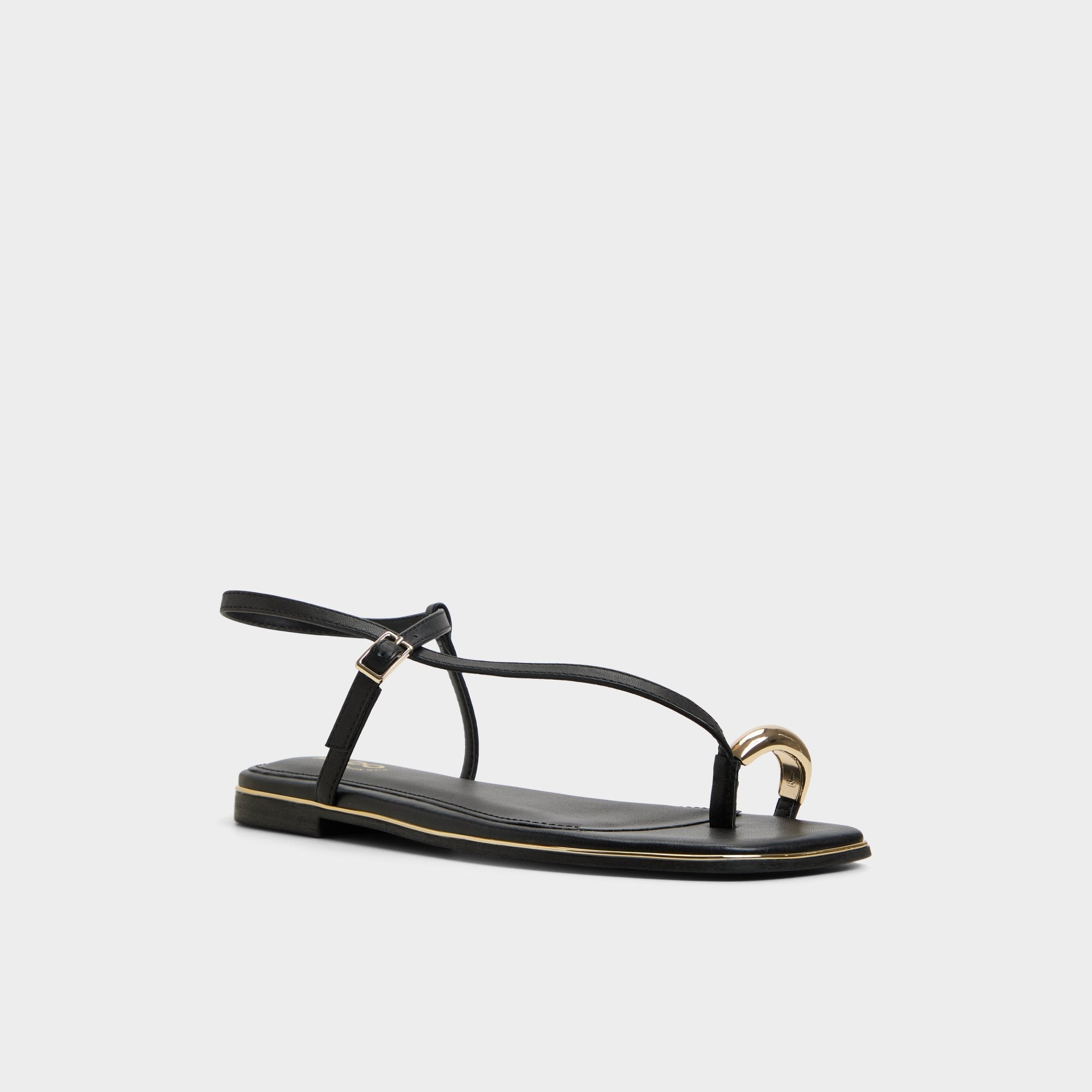 Jomalina Black Women's Flats - Strappy flat sandal | Aldo sale