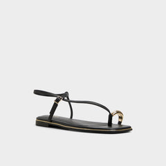 Jomalina Black Women's Flats - Strappy flat sandal | Aldo sale