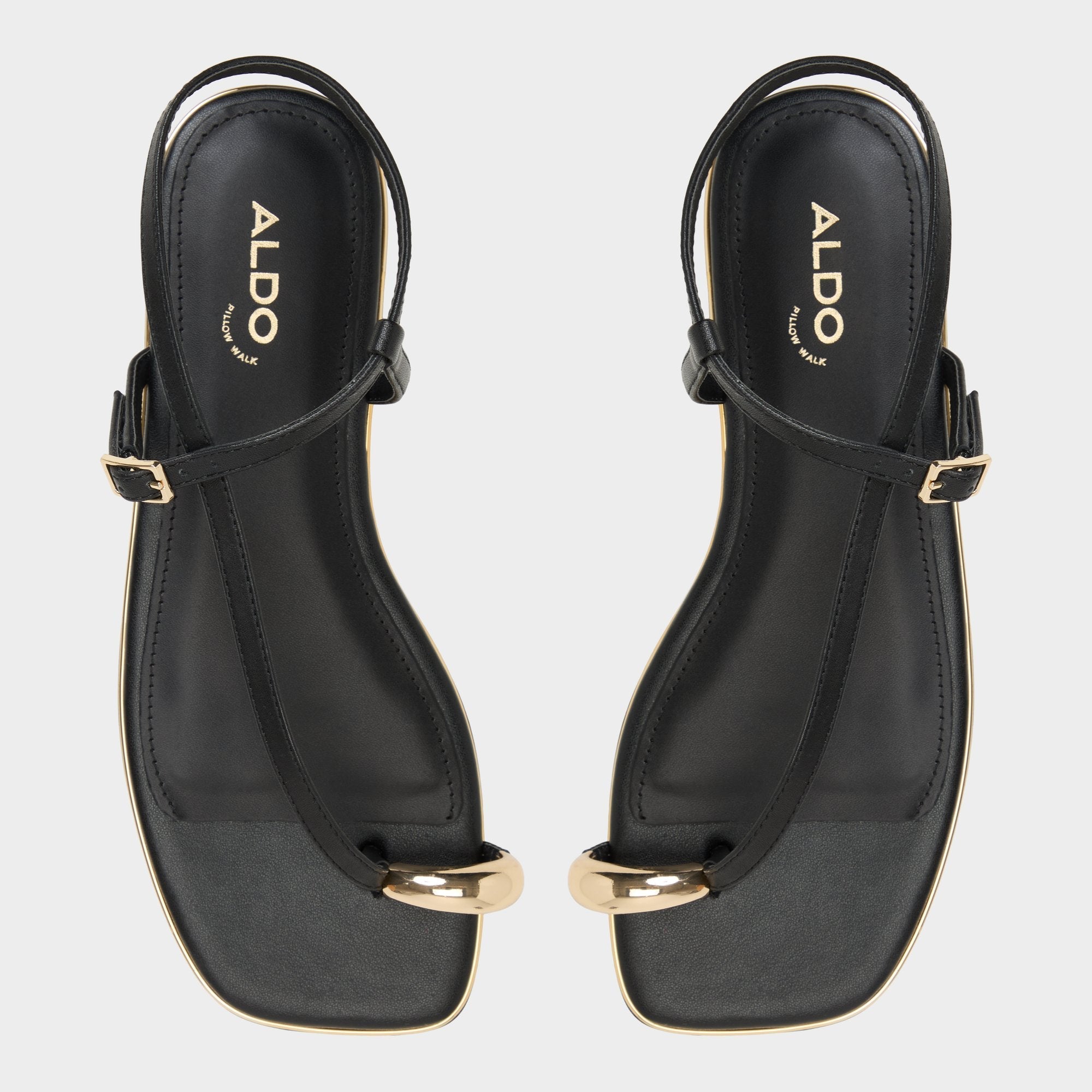 Jomalina Black Women's Flats - Strappy flat sandal | Aldo sale
