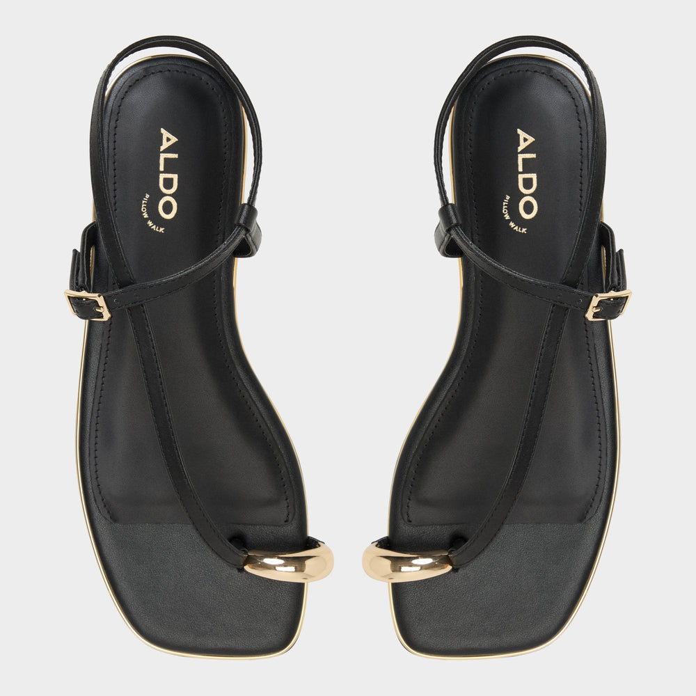Jomalina Black Women's Flats - Strappy flat sandal | Aldo sale