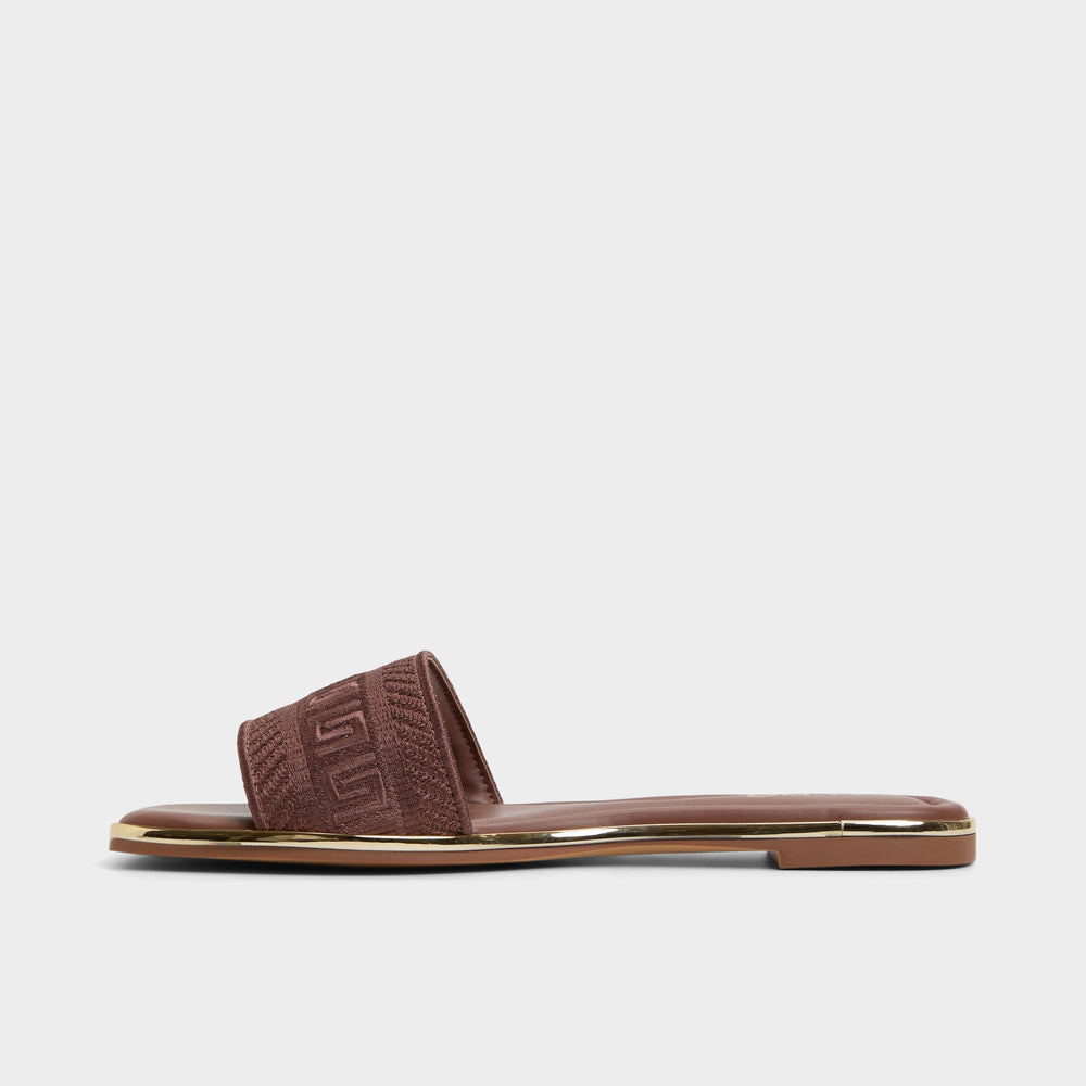 Oceania Medium Brown Women's Flats - Slide sandal | Aldo online