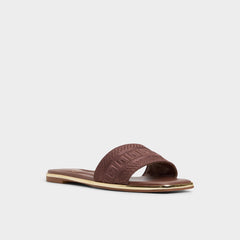 Oceania Medium Brown Women's Flats - Slide sandal | Aldo online