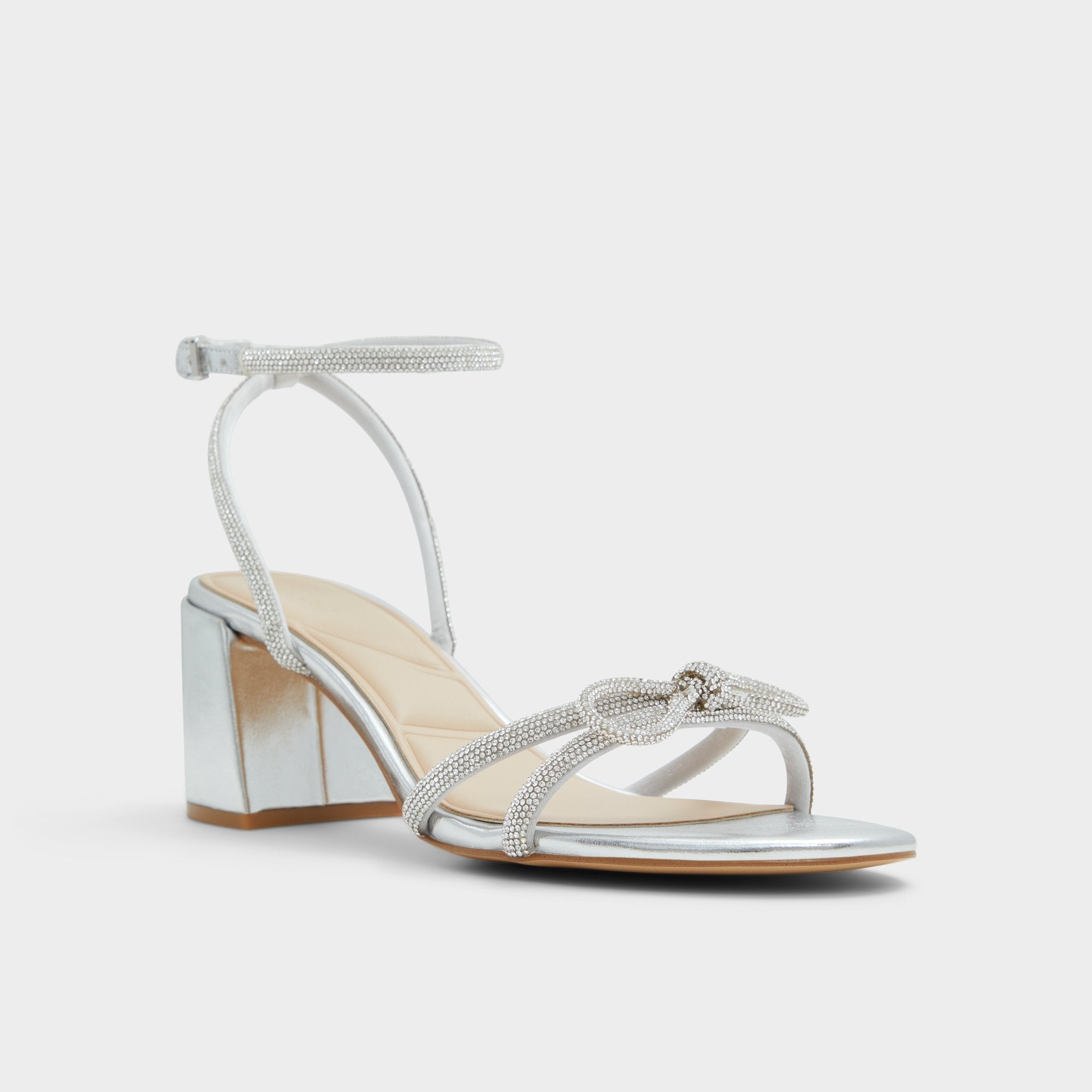 Bouclette Silver Women's Block heels - Strappy heeled sandal, Block heel | Aldo online