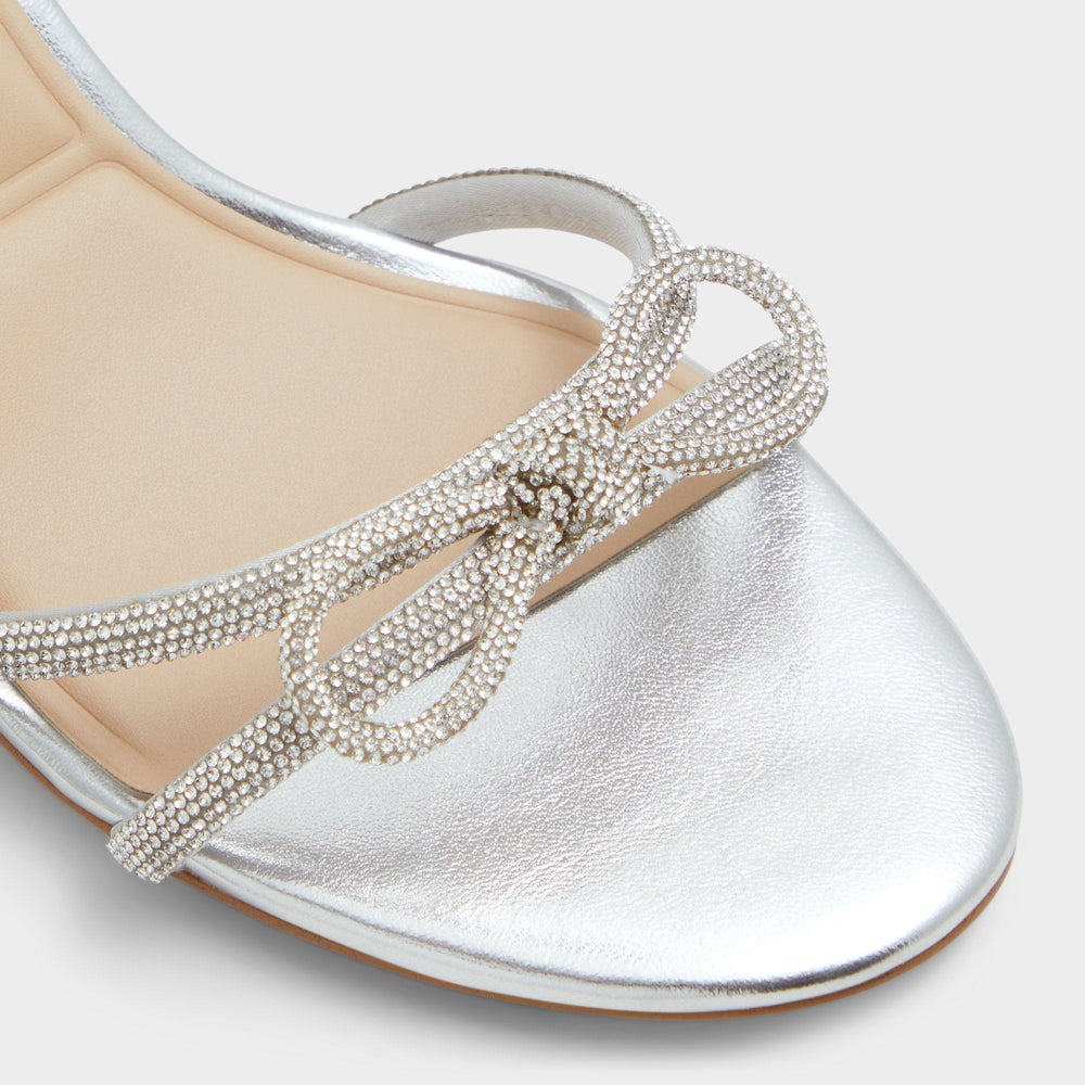 Bouclette Silver Women's Block heels - Strappy heeled sandal, Block heel | Aldo online