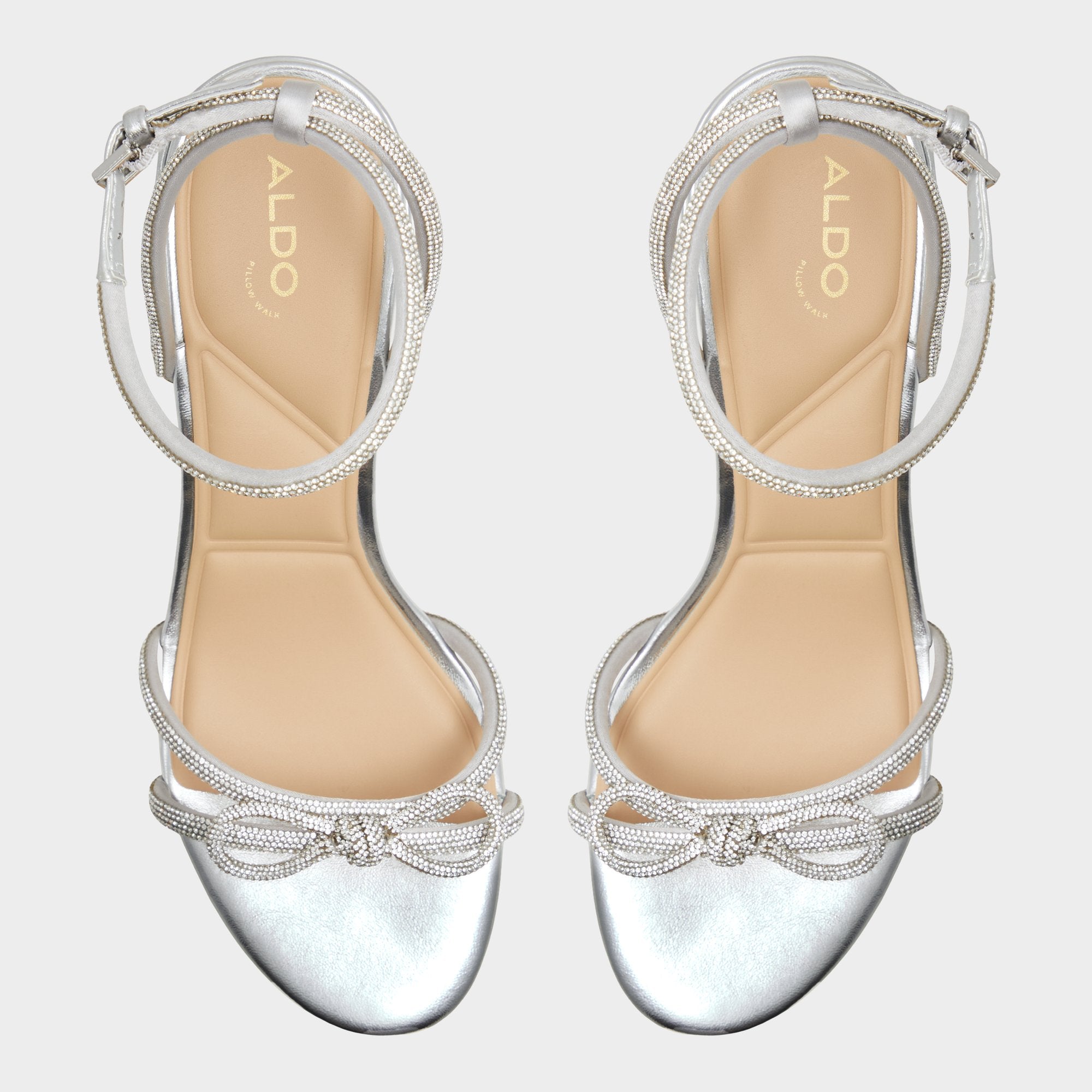 Bouclette Silver Women's Block heels - Strappy heeled sandal, Block heel | Aldo online