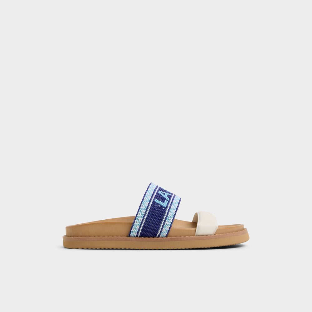 Beachvacay White/Blue Women's Footbed sandals - Slide sandal, Footbed sandal | Aldo online
