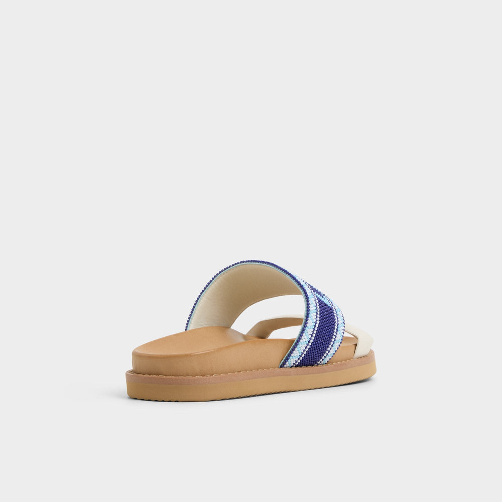 Beachvacay White/Blue Women's Footbed sandals - Slide sandal, Footbed sandal | Aldo online