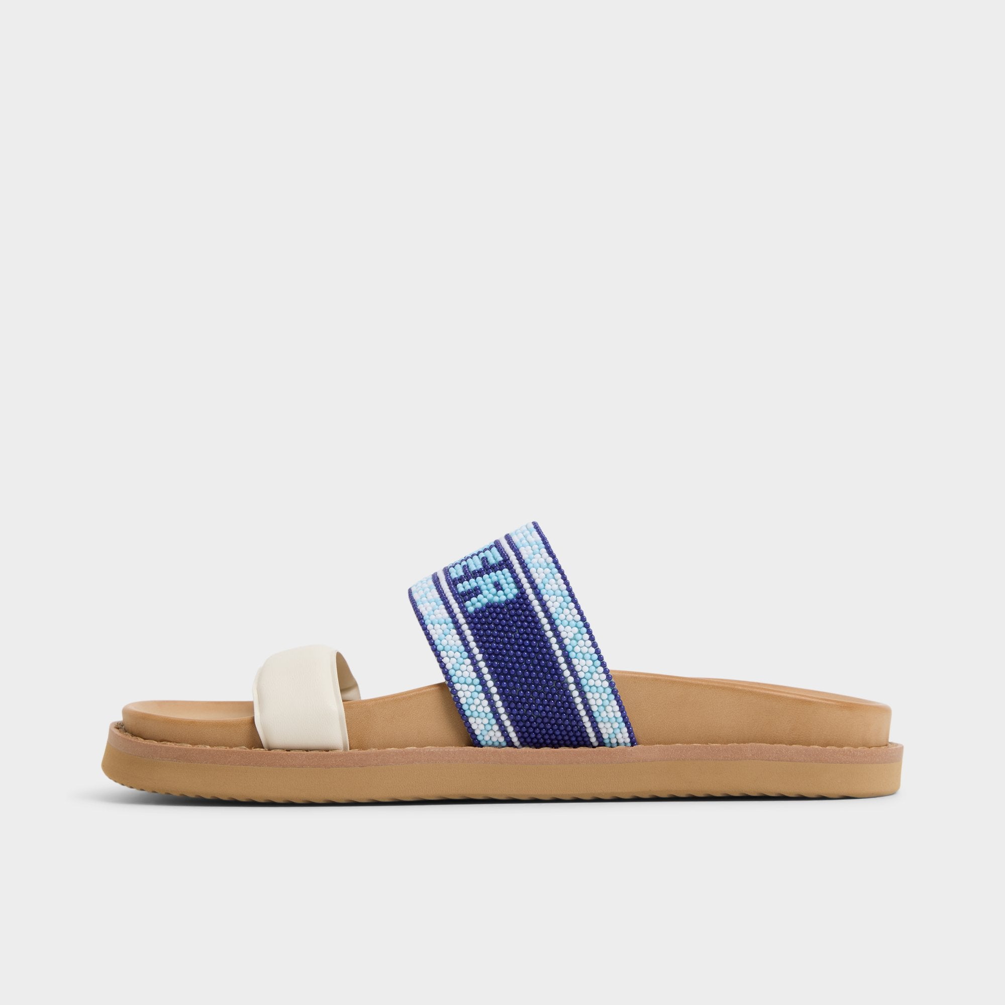 Beachvacay White/Blue Women's Footbed sandals - Slide sandal, Footbed sandal | Aldo online