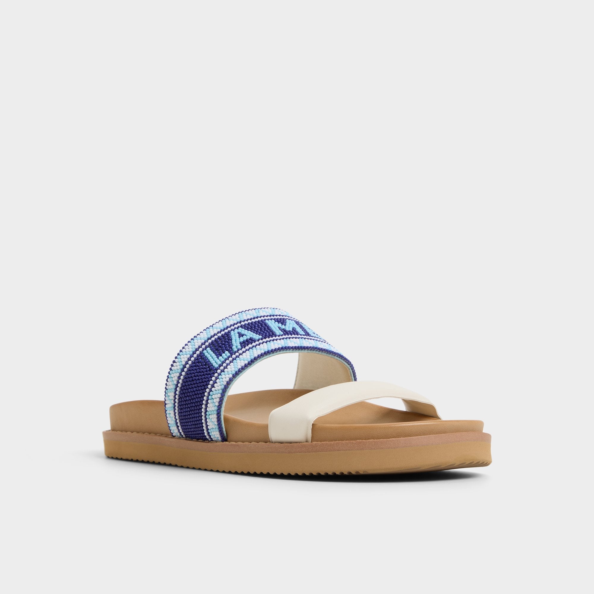 Beachvacay White/Blue Women's Footbed sandals - Slide sandal, Footbed sandal | Aldo online