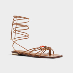 Nirena Medium Brown Women's Flats - Strappy flat sandal | Aldo discount