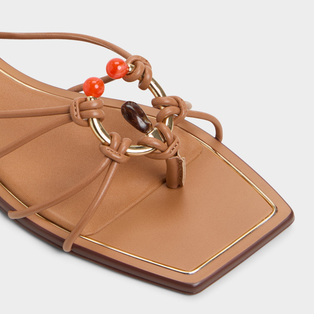 Nirena Medium Brown Women's Flats - Strappy flat sandal | Aldo discount