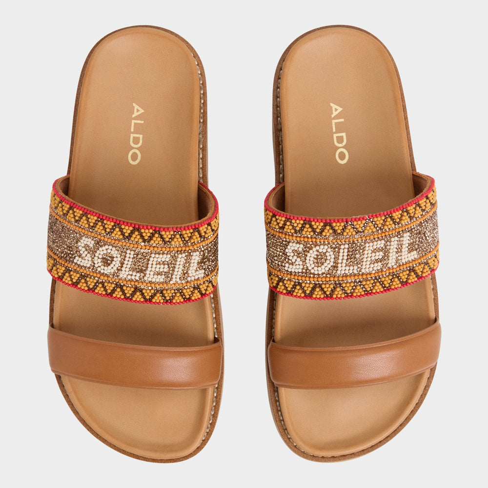 Beachvacay Brown Multi Women's Footbed sandals -  | Aldo sale