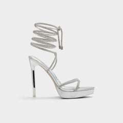 Izabella in Silver 13621003 - Strappy heeled sandal, Platform | Aldo for sale