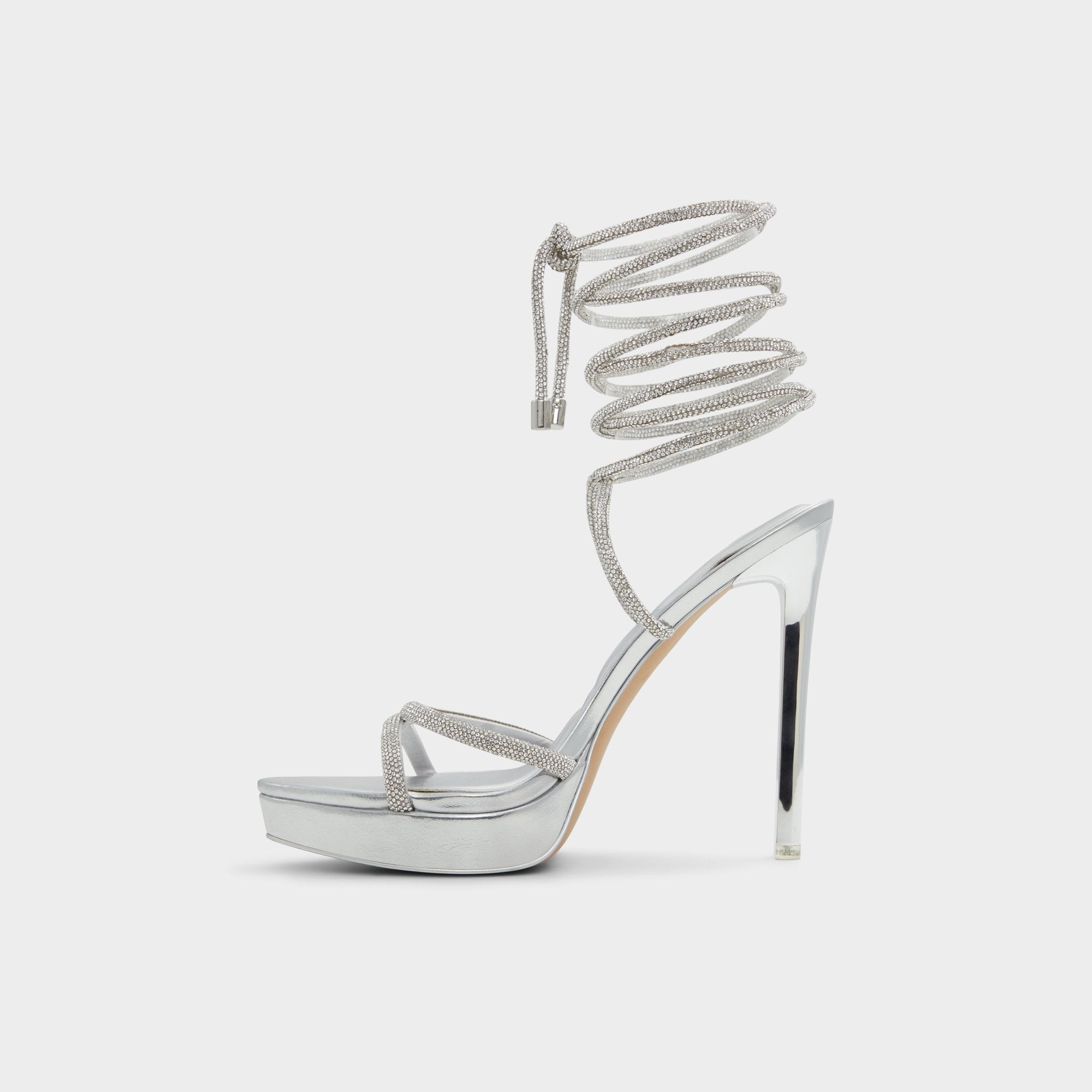 Izabella in Silver 13621003 - Strappy heeled sandal, Platform | Aldo for sale
