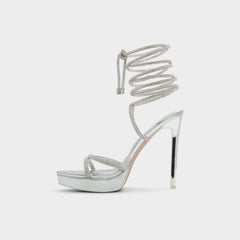 Izabella in Silver 13621003 - Strappy heeled sandal, Platform | Aldo for sale