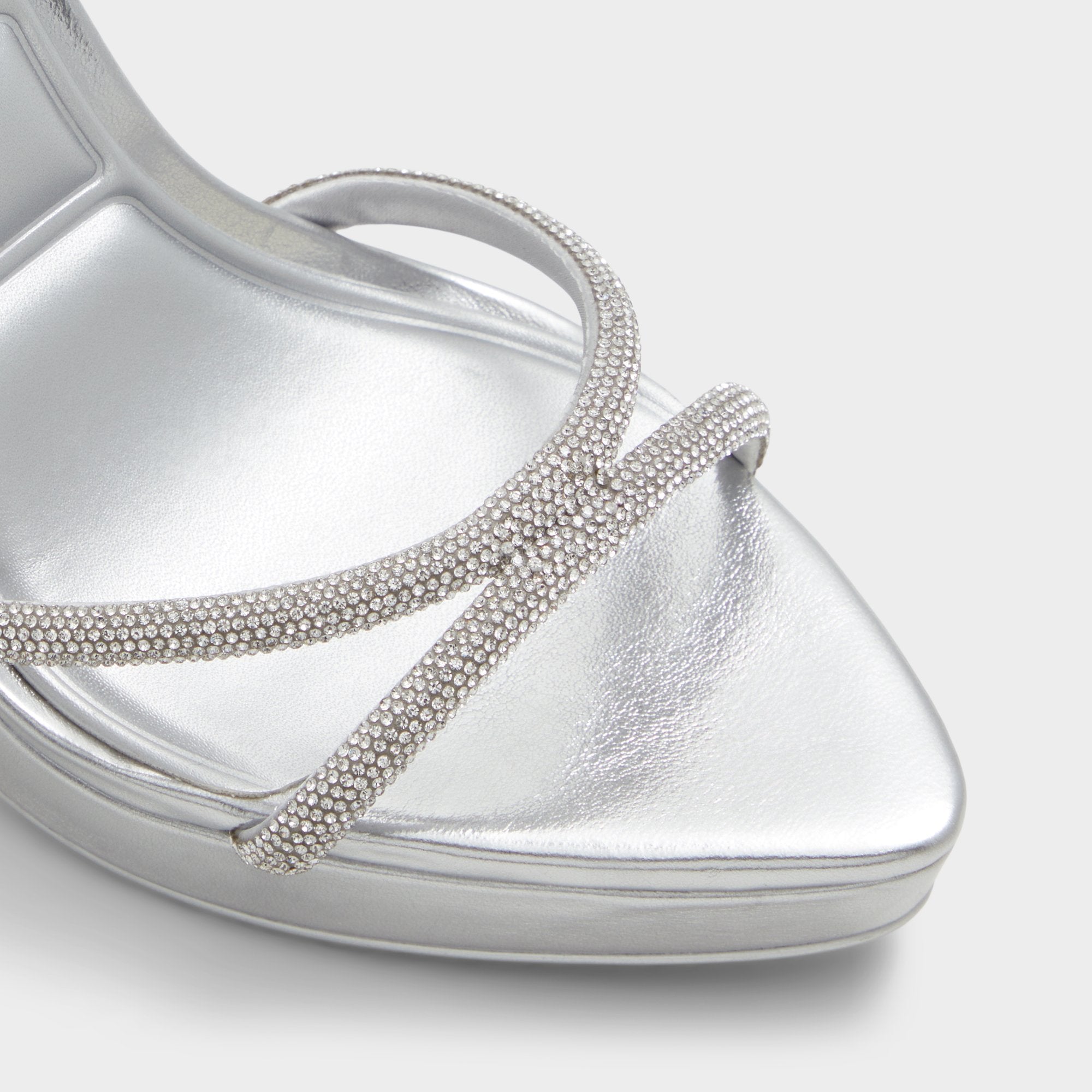 Izabella in Silver 13621003 - Strappy heeled sandal, Platform | Aldo for sale