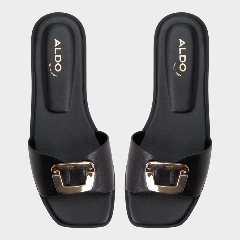 Tidella Black Women's Flats - Slide sandal | Aldo outlet