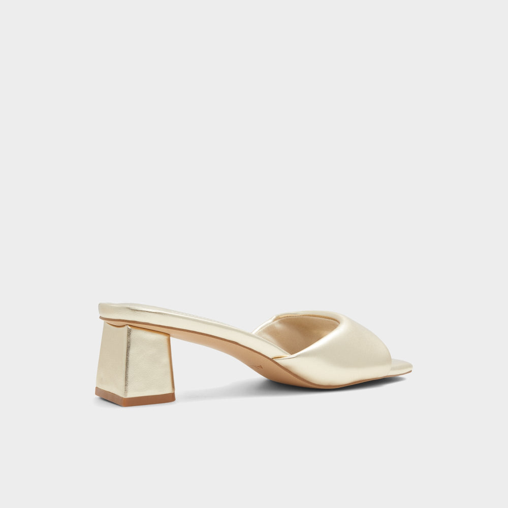 Aneka Gold Women's Heeled mules - Heeled mule, Block heel | Aldo discount