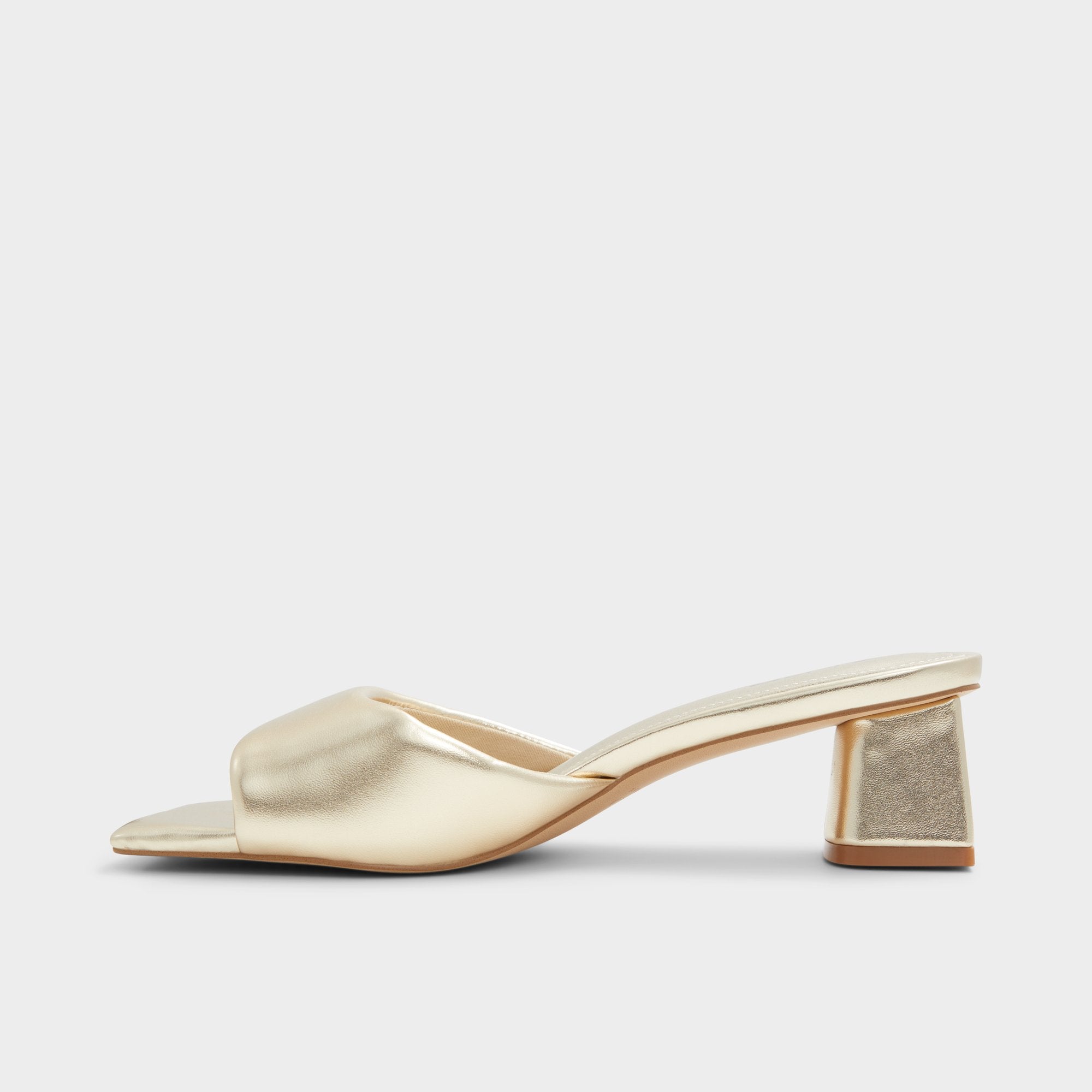 Aneka Gold Women's Heeled mules - Heeled mule, Block heel | Aldo discount