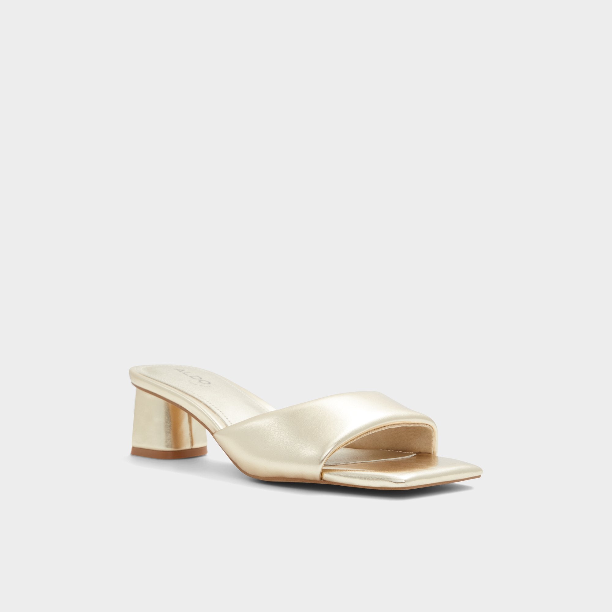 Aneka Gold Women's Heeled mules - Heeled mule, Block heel | Aldo discount