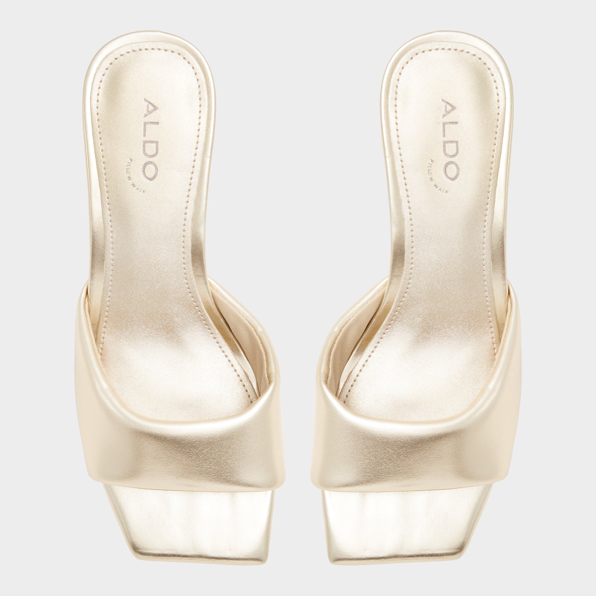 Aneka Gold Women's Heeled mules - Heeled mule, Block heel | Aldo discount