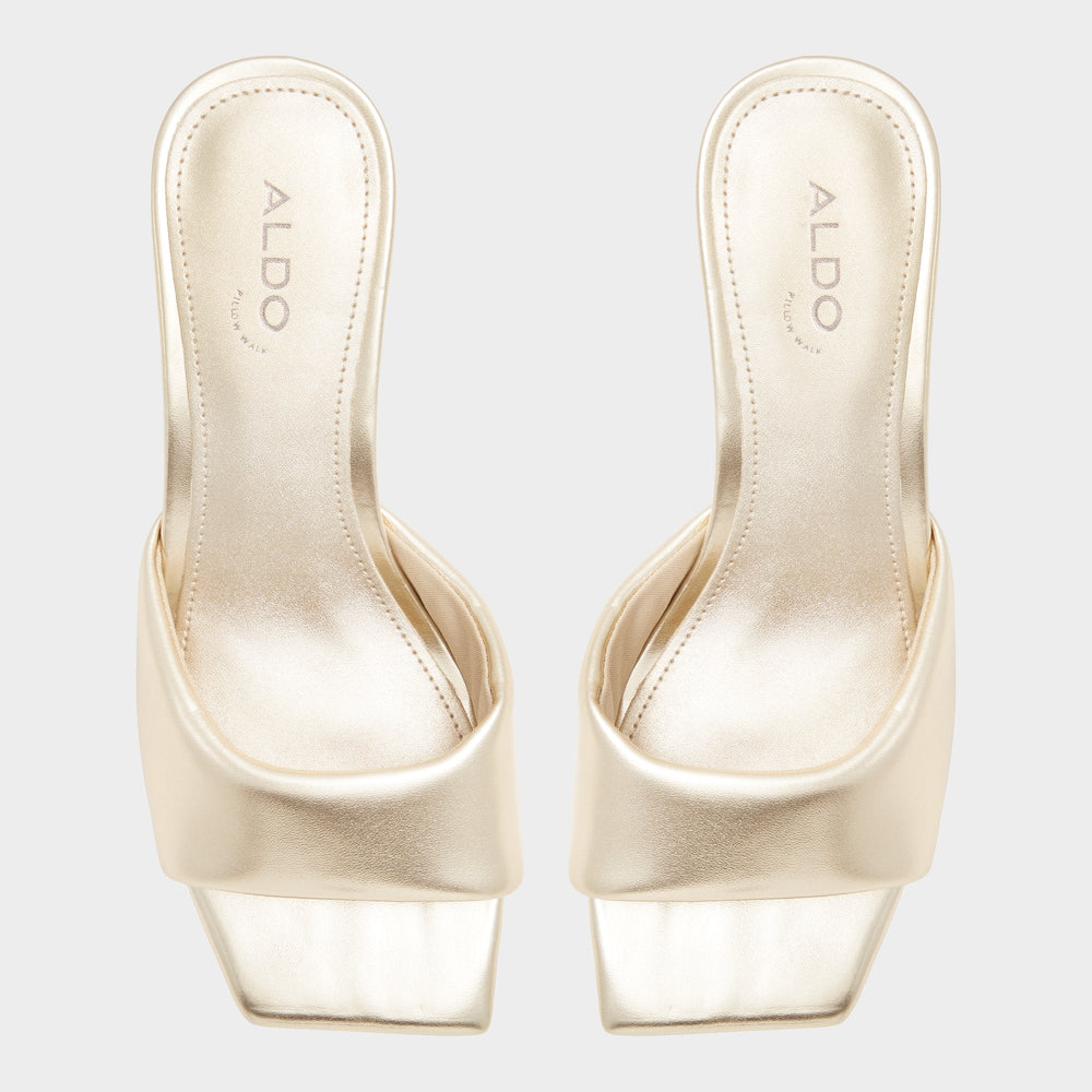 Aneka Gold Women's Heeled mules - Heeled mule, Block heel | Aldo discount