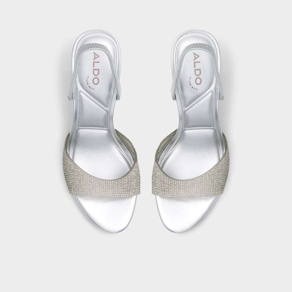 Aitana in Silver - Strappy heeled sandal, Stiletto heel | Aldo on sale