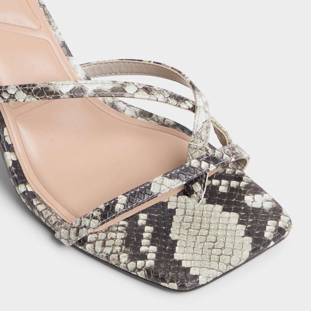 Calypsa White/Black Women's Animal Prints - Strappy heeled sandal | Aldo discount