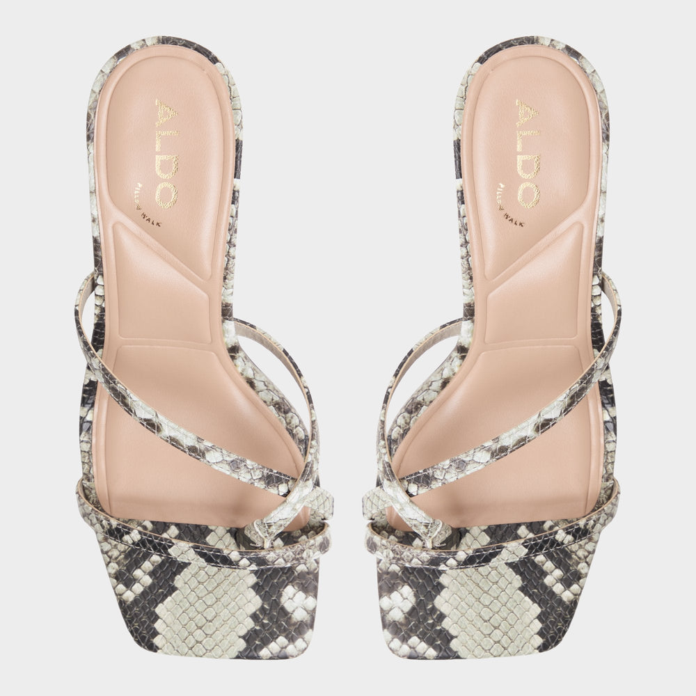 Calypsa White/Black Women's Animal Prints - Strappy heeled sandal | Aldo discount