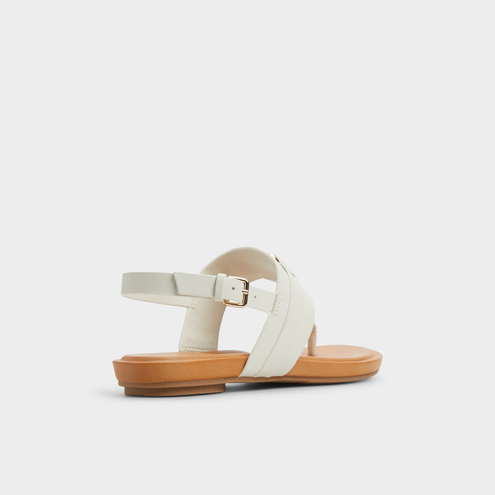 Taylen White/Bone Women's Footbed sandals - T-strap sandal | Aldo on sale