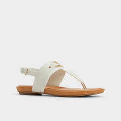 Taylen White/Bone Women's Footbed sandals - T-strap sandal | Aldo on sale