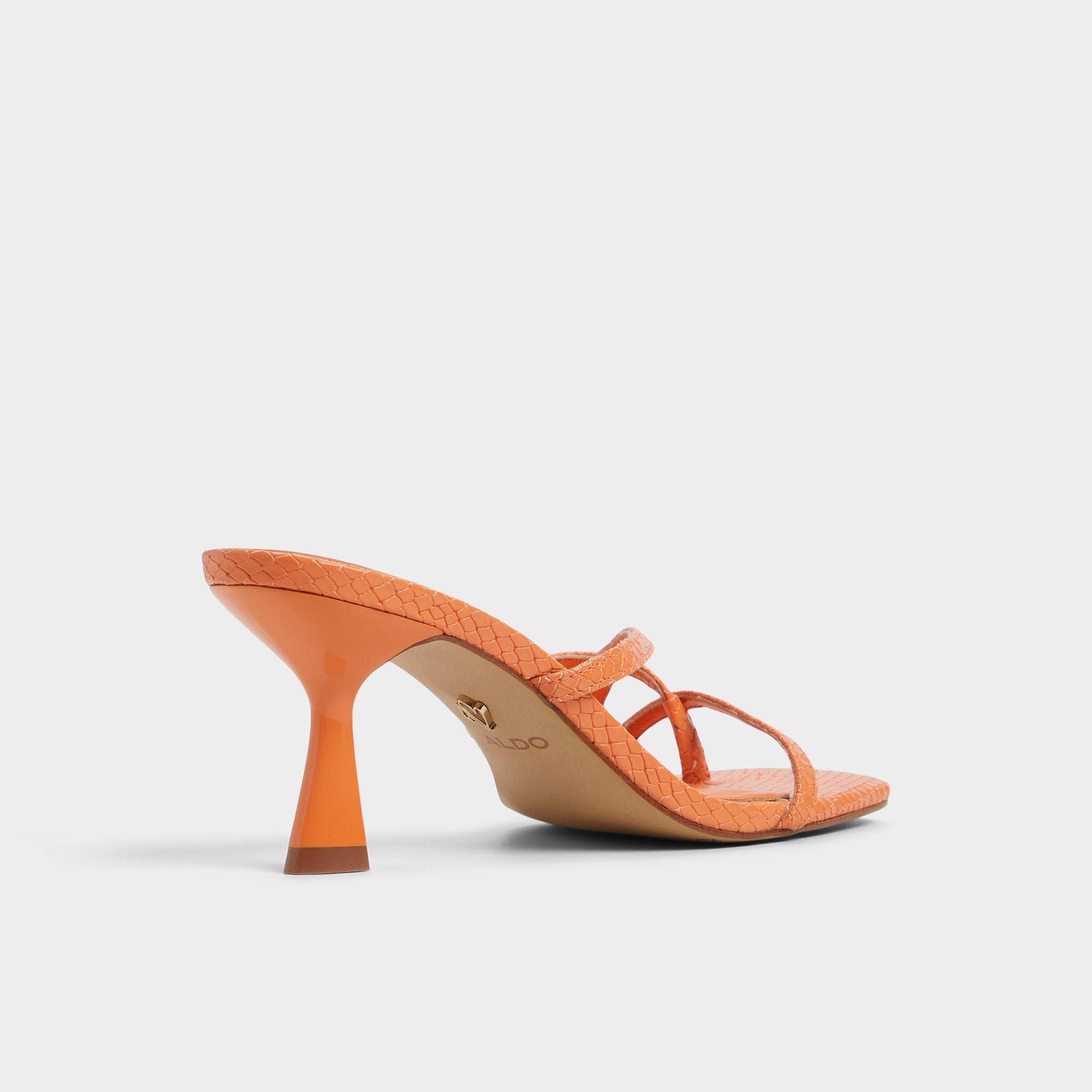 Calypsa Medium Orange Women's Heeled mules - Strappy heeled sandal | Aldo discount