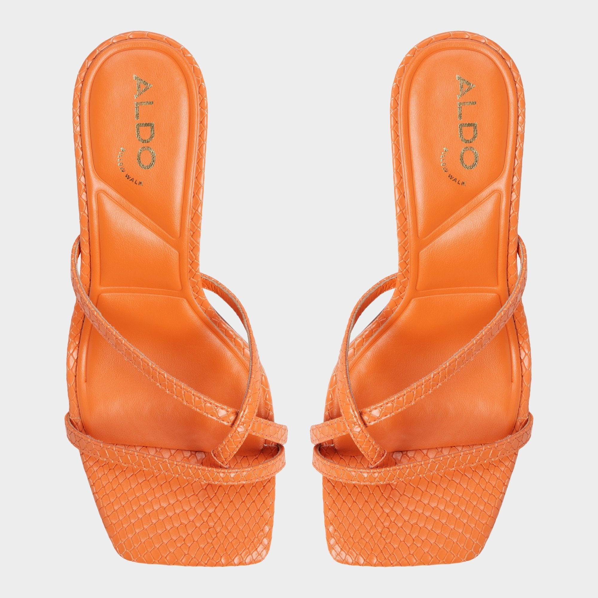 Calypsa Medium Orange Women's Heeled mules - Strappy heeled sandal | Aldo discount