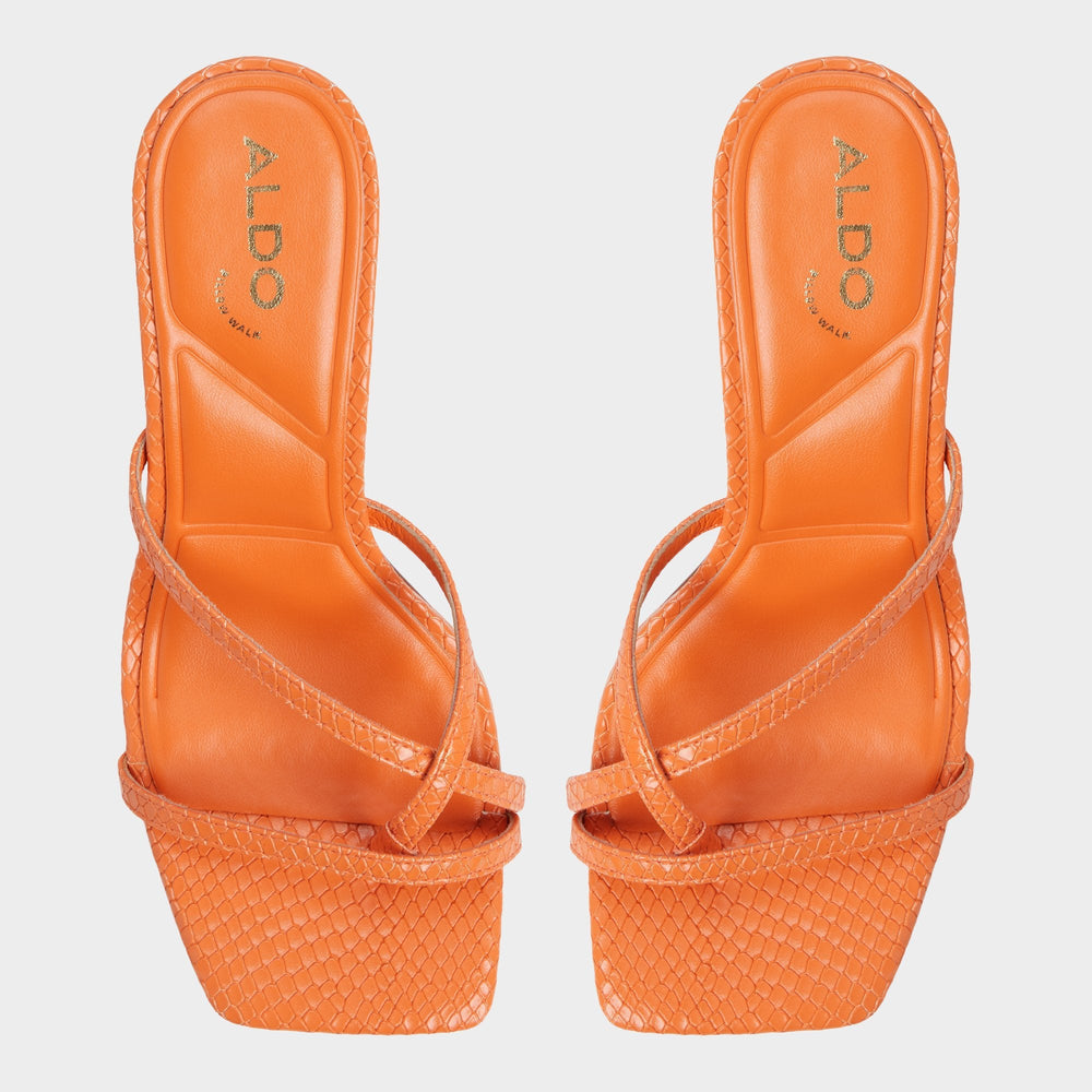 Calypsa Medium Orange Women's Heeled mules - Strappy heeled sandal | Aldo discount