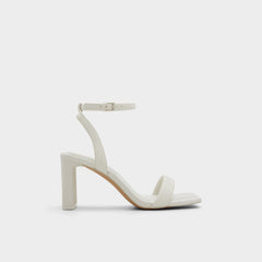 Aurorai White/Bone Women's Strappy sandals - Strappy heeled sandal, Block heel | Aldo sale