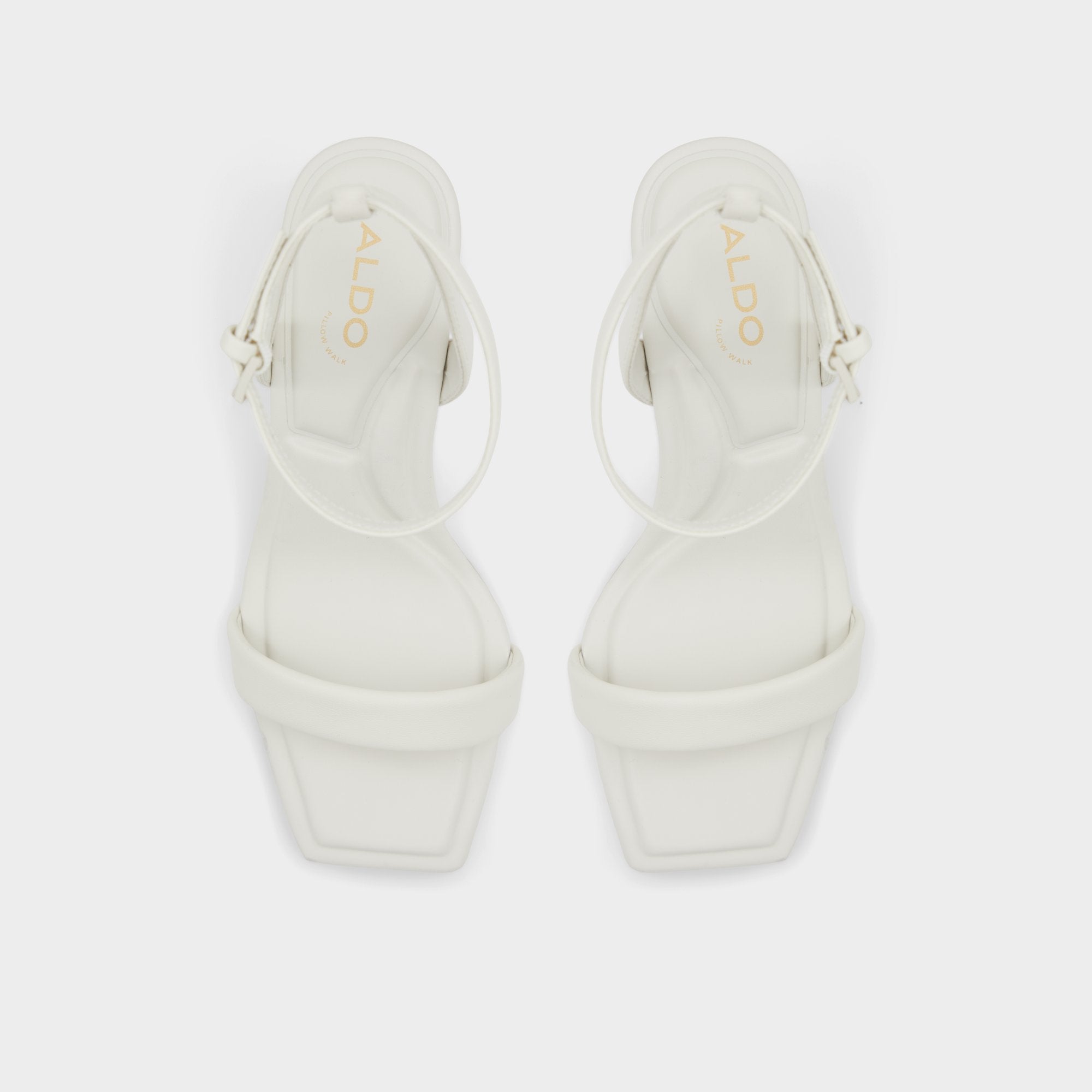Aurorai White/Bone Women's Strappy sandals - Strappy heeled sandal, Block heel | Aldo sale